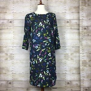 J.Jill 3/4 Sleeve Floral Shift Dress with pockets